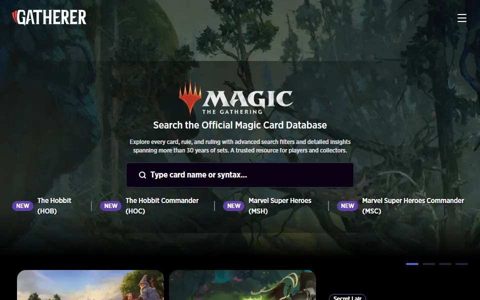 Gatherer interface screenshot