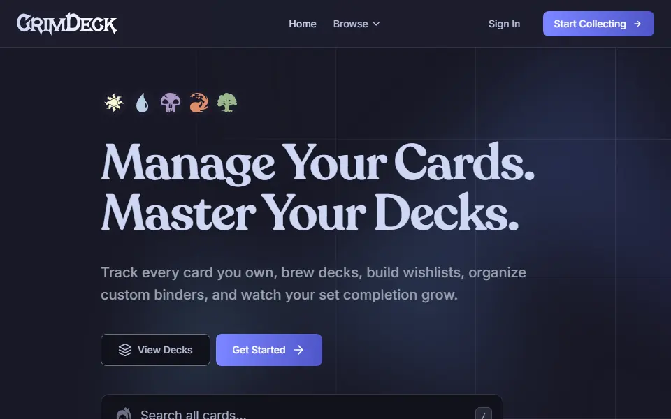 GrimDeck interface screenshot