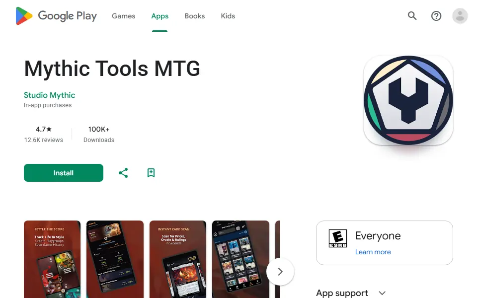 Mythic Tools interface screenshot